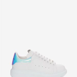 Alexander McQueen Women’s Oversized Iridescent Logo White Sneakers Size 39.5